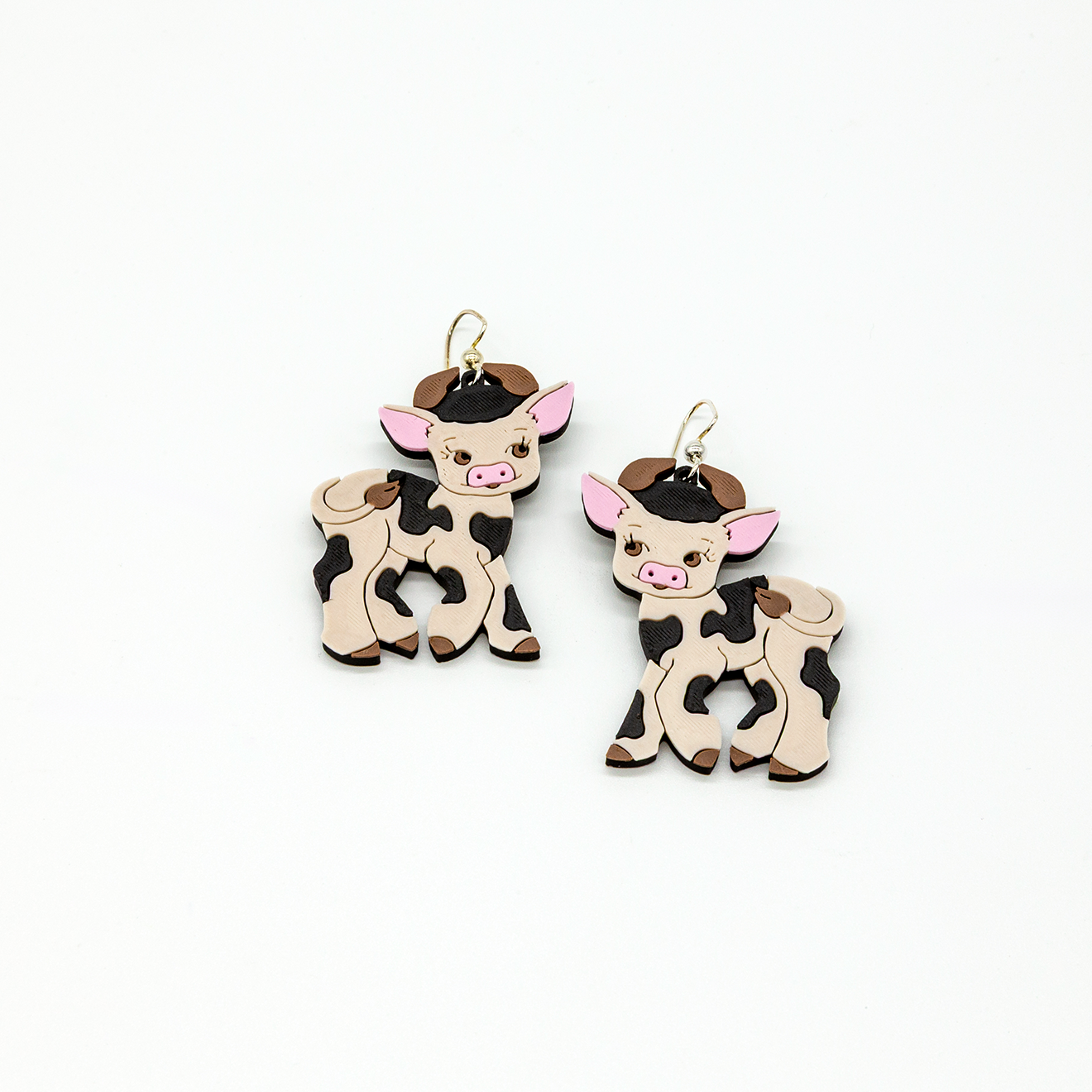 Vintage Kitsch Cute Cow Earring | Sterling Silver 925