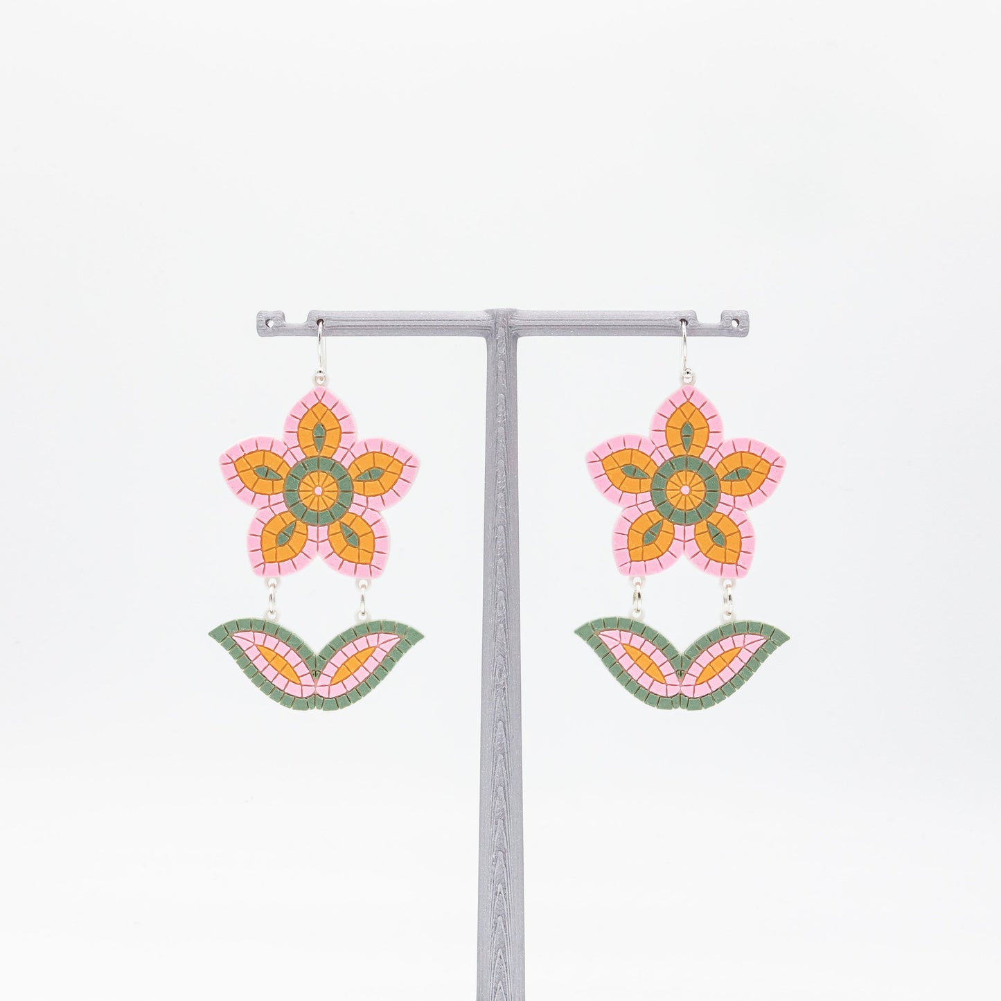 Mosaic Flower Earrings | Sterling Silver 925