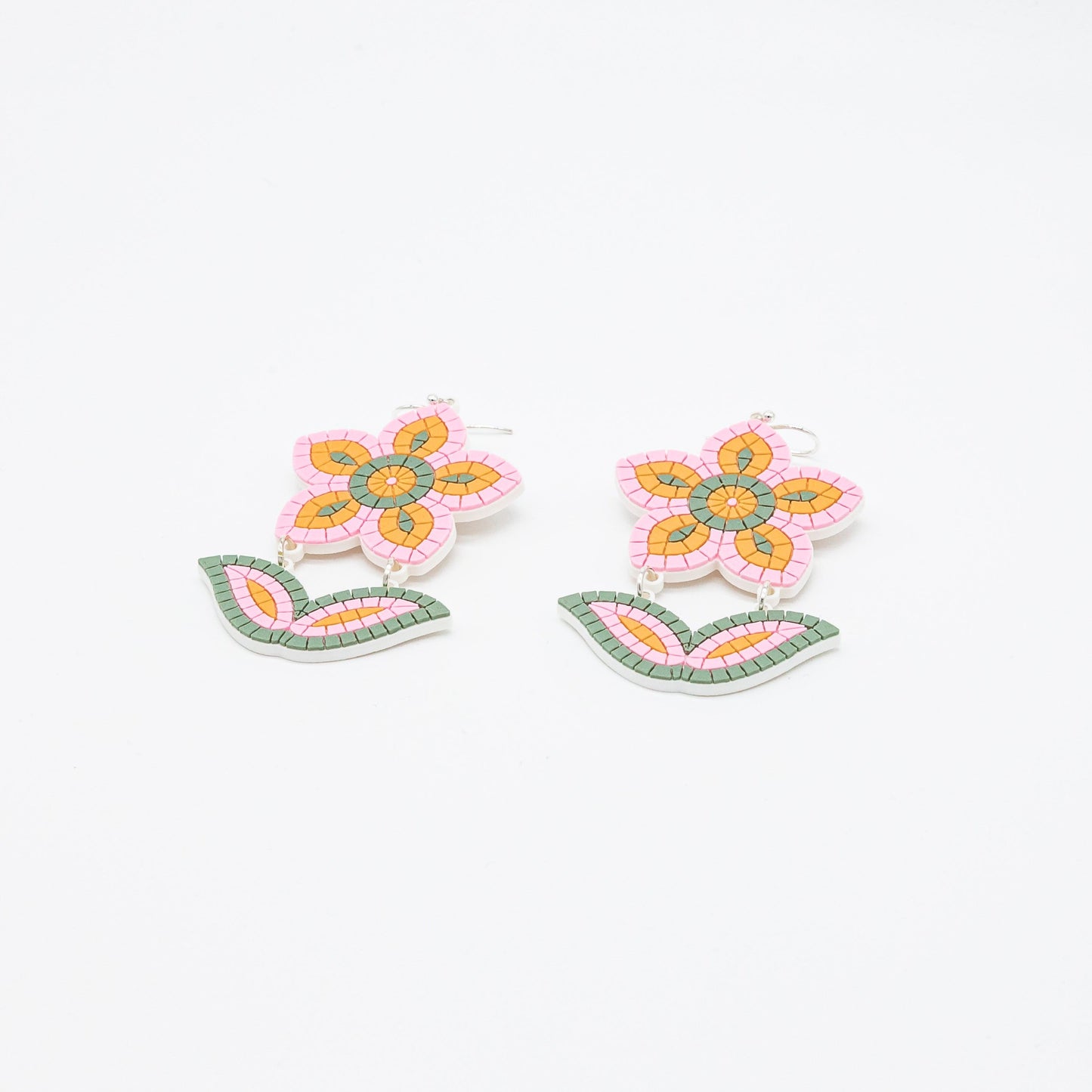 Mosaic Flower Earrings | Sterling Silver 925
