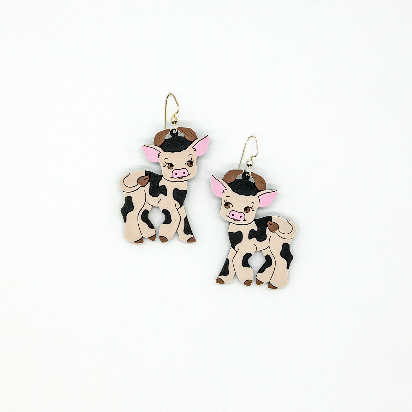 Vintage Kitsch Cute Cow Earring | Sterling Silver 925