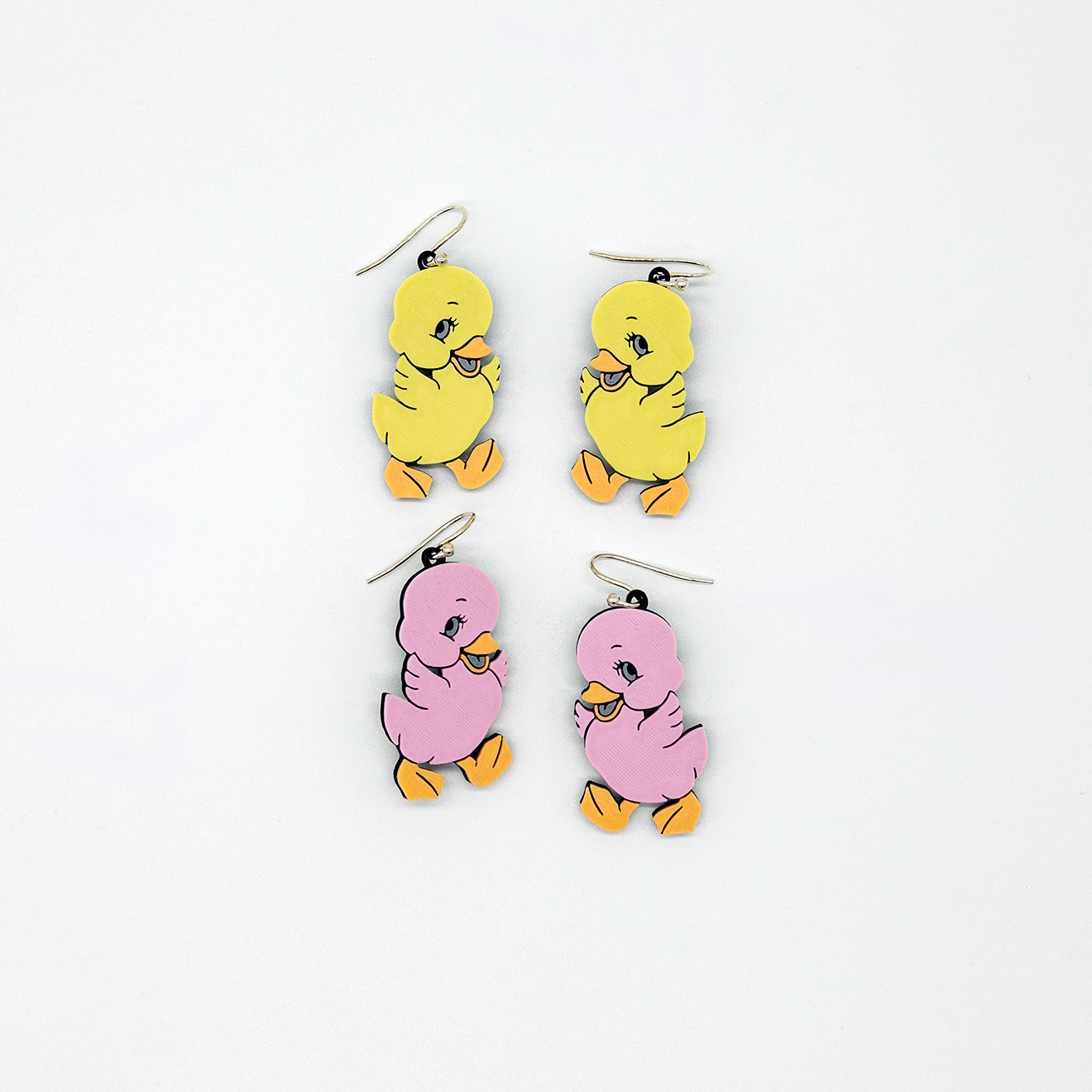 Vintage Kitsch Cute Duck Earring | Sterling Silver 925