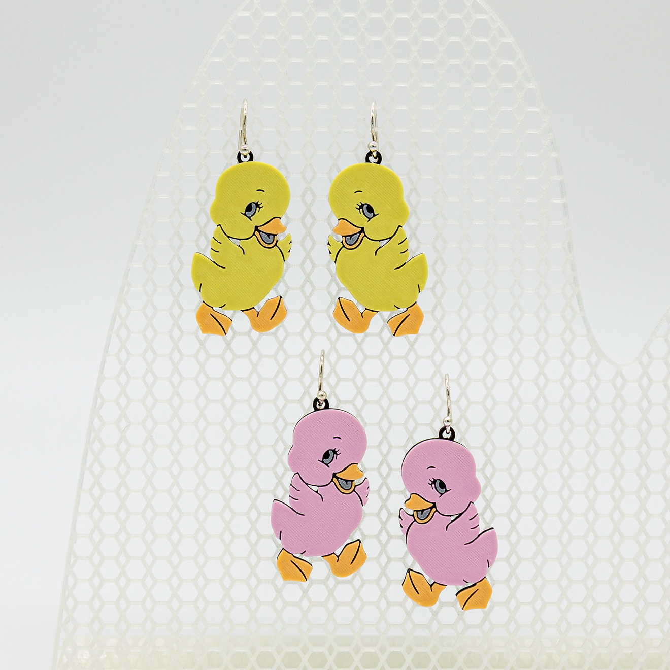 Vintage Kitsch Cute Duck Earring | Sterling Silver 925