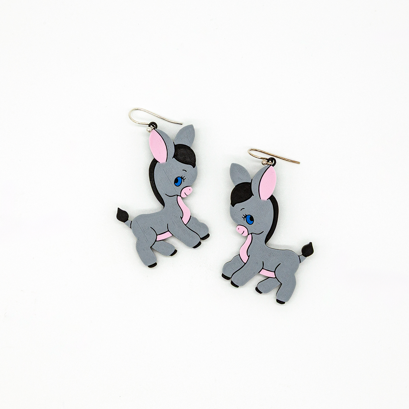 Vintage Kitsch Cute Donkey Earring | Sterling Silver 925